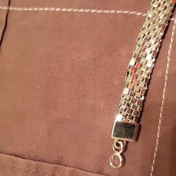 SS Blue Diamond Bracelet Mesh 7 1/4" - Picture 5 of 8